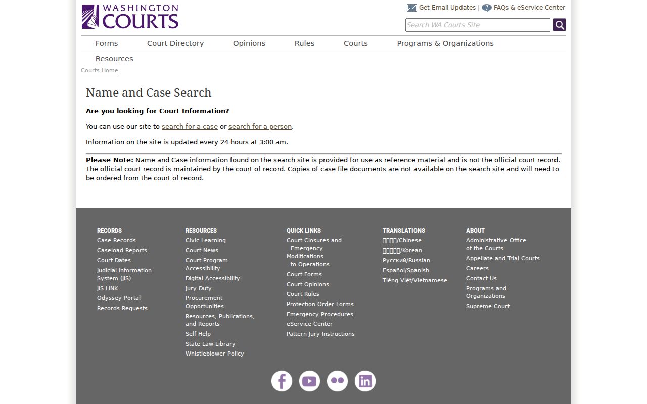 Camas residents directory Washington court name search