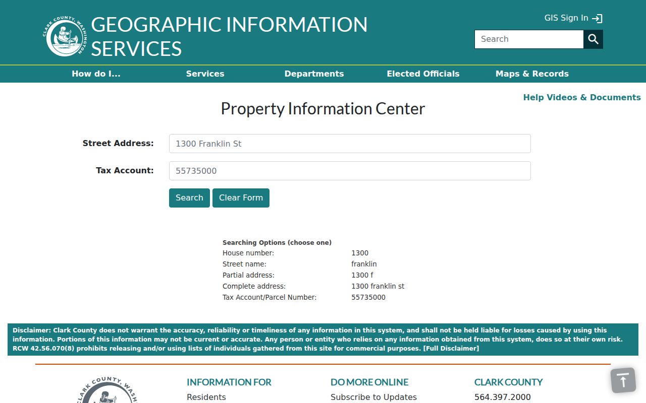 Camas residents directory property search in Clark County PIC
